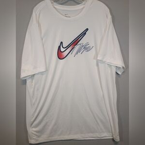 Nike Dri-Fit Logo T-Shirt Men’s 3XL White Athletic Performance Tee
